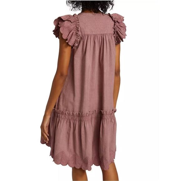 Sea NY Heart Quilt Petal Sleeve Tiered Dress size S - Picture 4 of 15